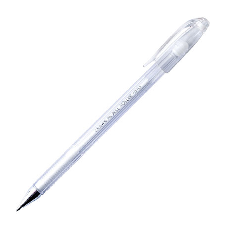 Ручка гелевая Crown Hi-Jell белая, 0,8 мм