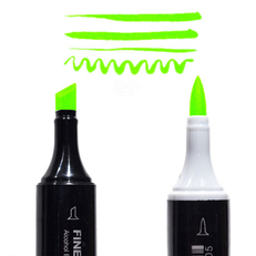 Маркер Finecolour Brush спиртовой, двусторонний 287 флуоресцентный зеленый FYG287