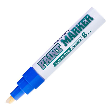 Маркер-краска MunHwa "Jumbo Chisel" синий, 8 мм, нитро-основа