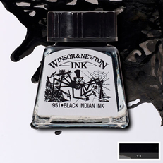 Тушь художественнная Winsor&Newton, цвет черный (паук), водоустойчивая, 14 мл