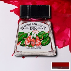 Тушь художественнная Winsor&Newton, цвет малиновый, 14 мл