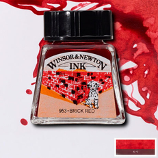 Тушь художественнная Winsor&Newton, цвет кирпично-красный, 14 мл