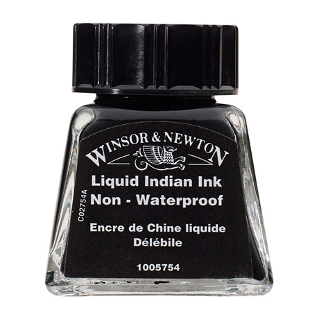 Тушь художественнная Winsor&Newton, цвет черный (китайский дракон), водорастворимая, 14 мл