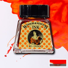 Тушь художественнная Winsor&Newton, цвет оранжевый, 14 мл