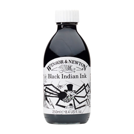 Тушь художественнная Winsor&Newton, цвет черный (паук), водоустойчивая, 250 мл