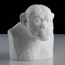 Гипсовая фигура бюст шимпанзе