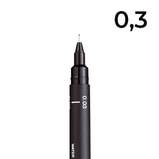 Линер UNI PIN, 0,3 мм, черный