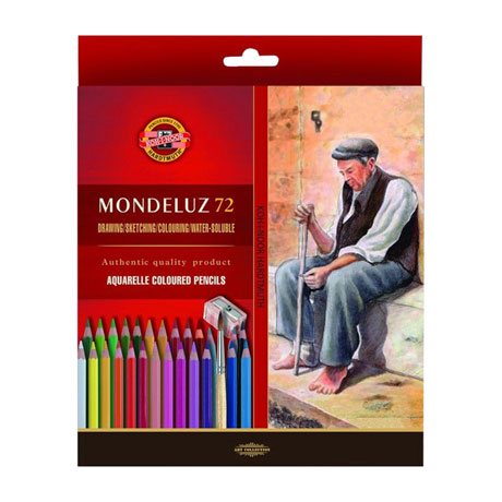Карандаши акварельные Koh-I-Noor, Mondeluz, Old Man, 72 цвета, кисть, точилка, картонная упаковка