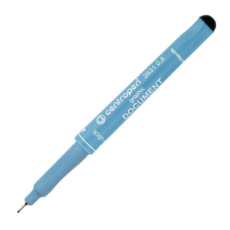 Ручка капиллярная Centropen, Document 2631, черная, 0,5мм