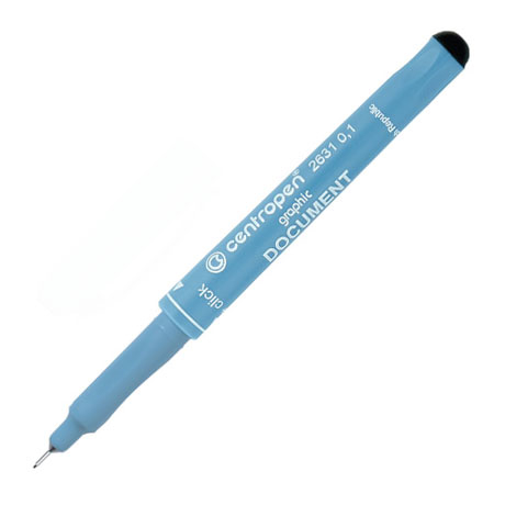 Ручка капиллярная Centropen, Document 2631, черная, 0,1мм