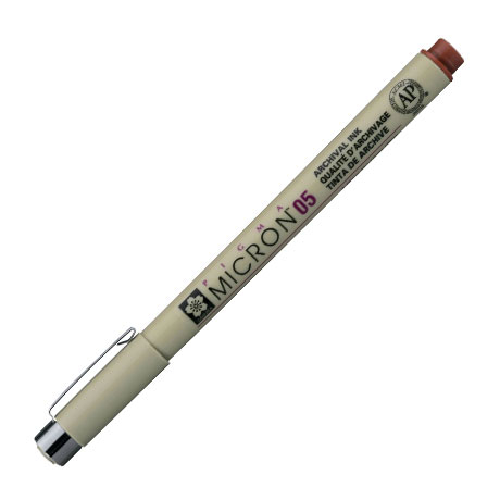 Ручка капиллярная Sakura "Pigma Micron" коричневая, 0,45 мм