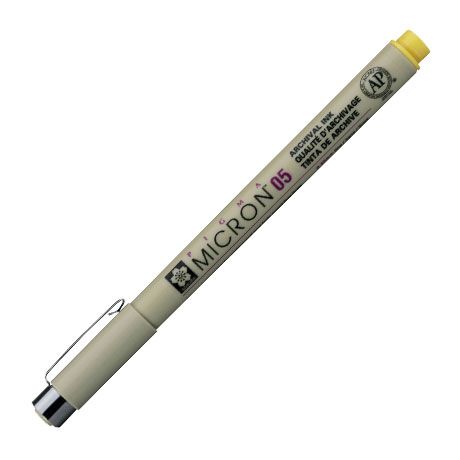 Ручка капиллярная Sakura "Pigma Micron" жёлтая, 0,45 мм