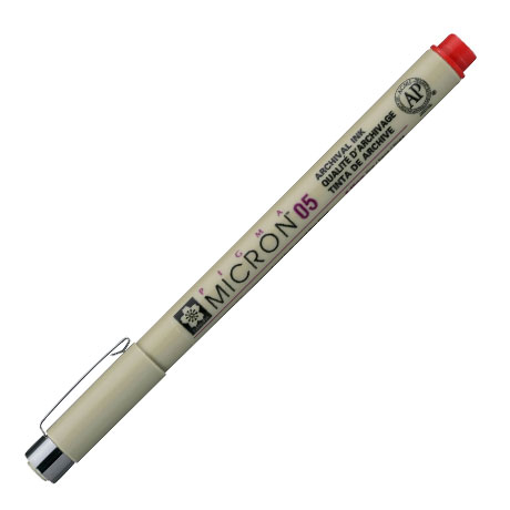 Ручка капиллярная Sakura "Pigma Micron" красная, 0,45 мм