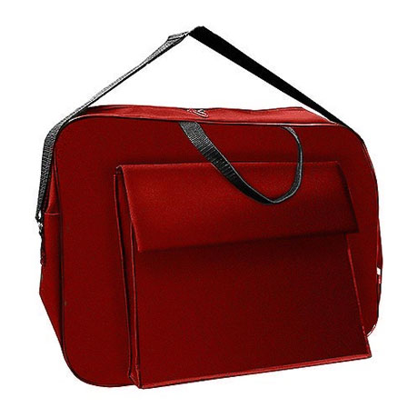 Сумка-планшет А3, объемный карман, плечевой ремень, ручки, красная