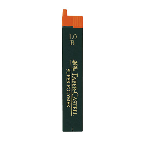 Грифели для механических карандашей Faber-Castell "Super-Polymer", 12шт., 1,0мм, B