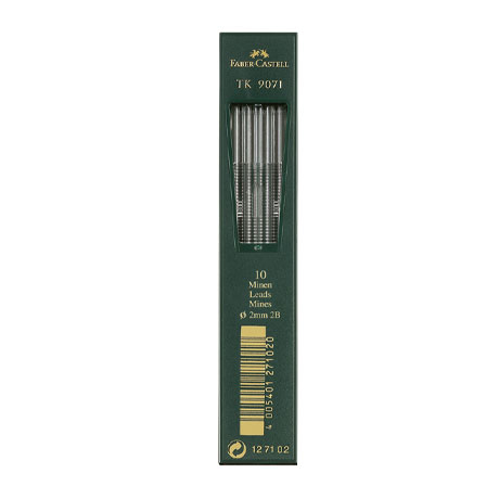 Грифели для цанговых карандашей Faber-Castell "TK 9071", 10шт., 2,0мм, 2B