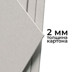 Картон художественный плотный серый 2 мм 70x100 см AS-LLG-20