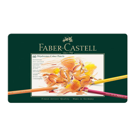 Набор цветных карандашей Faber-Castell Polychromos 60 цветов, в металлическом пенале
