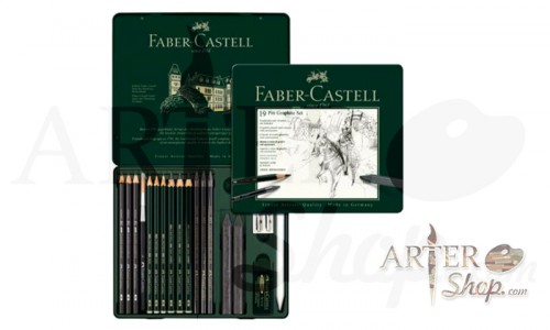 Набор для набросков Faber-Castell PITT Graphite 19 предметов, в металлическом пенале FC112973