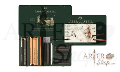 Набор для набросков Faber-Castell PITT MONOCHROME 33 предметов, в металлическом пенале FC112977