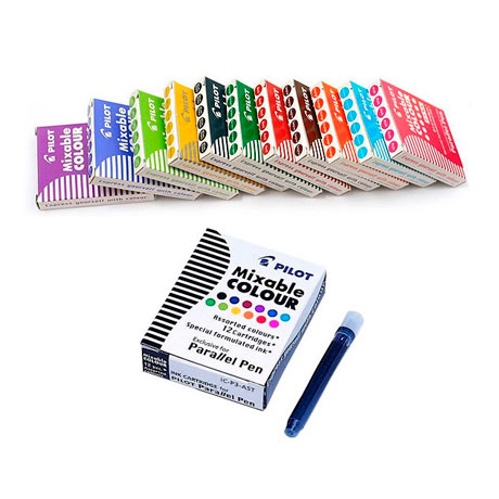 Набор картриджей с чернилами для Pilot Parallel Pen, 6 штук в наборе IC-P3-B/L/R/V цвета в ассортименте