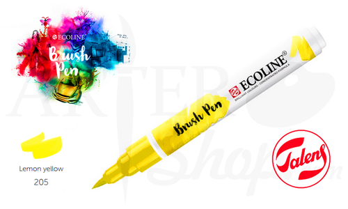 Акварельный маркер ECOLINE Brush Pen желтый лимон 205
