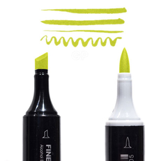 Маркер Finecolour Brush спиртовой, двусторонний 016 темно-желтовато зеленый YG16