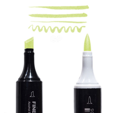 Маркер Finecolour Brush спиртовой, двусторонний 024 серовато-зеленый YG24
