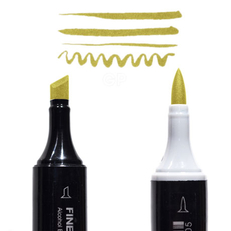 Маркер Finecolour Brush спиртовой, двусторонний 019 испанская маслина YG19
