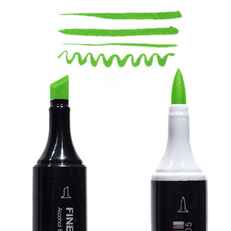 Маркер Finecolour Brush спиртовой, двусторонний 044 пальмовый зеленый YG44