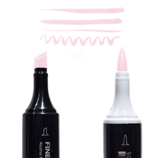 Маркер Finecolour Brush спиртовой, двусторонний 129 теневой розовый RV129