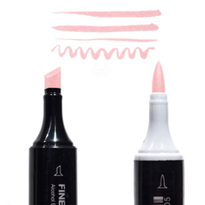 Маркер Finecolour Brush спиртовой, двусторонний 143 шпинель розовая R143