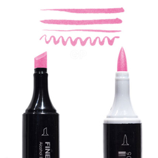 Маркер Finecolour Brush спиртовой, двусторонний 212 прозрачный розовый RV212