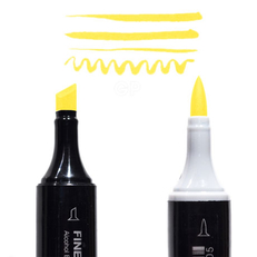 Маркер Finecolour Brush спиртовой, двусторонний 225 кислотный желтый Y225