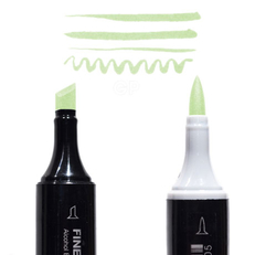 Маркер Finecolour Brush спиртовой, двусторонний 228 кислотный зеленый YG228