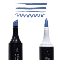 Маркер Finecolour Brush спиртовой, двусторонний 244 синяя волна B244
