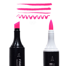 Маркер Finecolour Brush спиртовой, двусторонний 284 флуоресцентный розовый FR284
