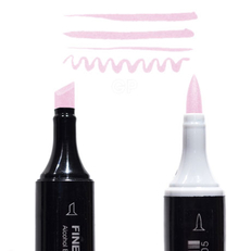 Маркер Finecolour Brush спиртовой, двусторонний 345 розовый туман RV345