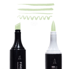 Маркер Finecolour Brush спиртовой, двусторонний 449 светло-зеленый YG449