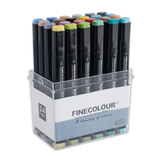 Набор спиртовых маркеров Finecolour Brush 24 цвета в пенале
