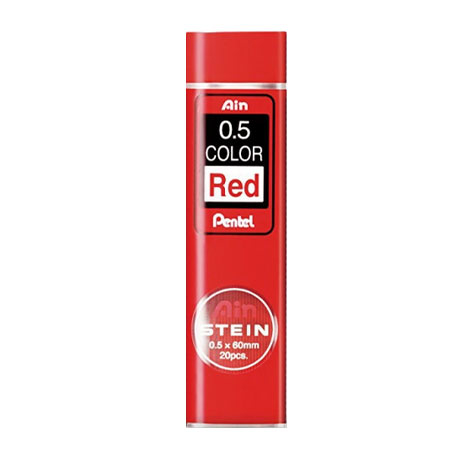 Набор красных грифелей для механического карандаша Pentel "Ain Stein" 20 шт 0,5 мм