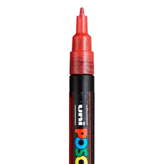 Маркер POSCA PC-3ML, красный с блёстками, 0.9 - 1.3 мм, пуля
