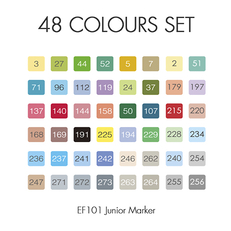 Набор спиртовых маркеров Finecolour Junior 48 цветов в пенале